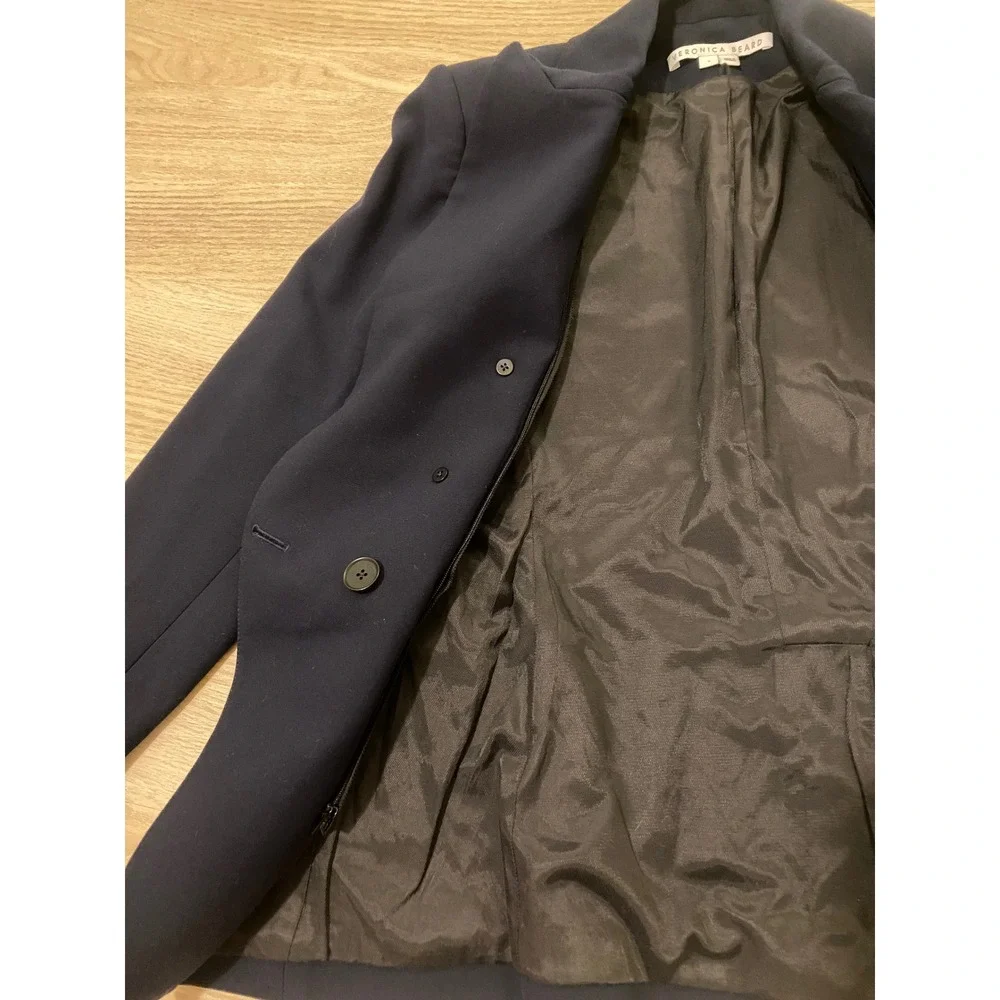 Veronica Beard Miller Dickey Jacket 6 Navy Gold Double Breasted Classic Office - Picture 12 of 16